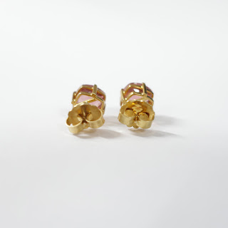 18K Gold and Tourmaline Stone Earrings