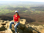 Fialka Grigorova at the summit of Stony Man Mountain, Shenandoah National Park in Virginia, April 2009.