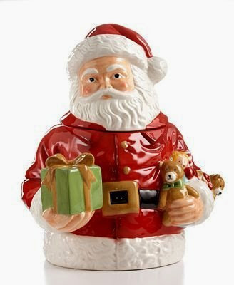  Martha Stewart Collection Cookie Jar, Holiday Garden Santa