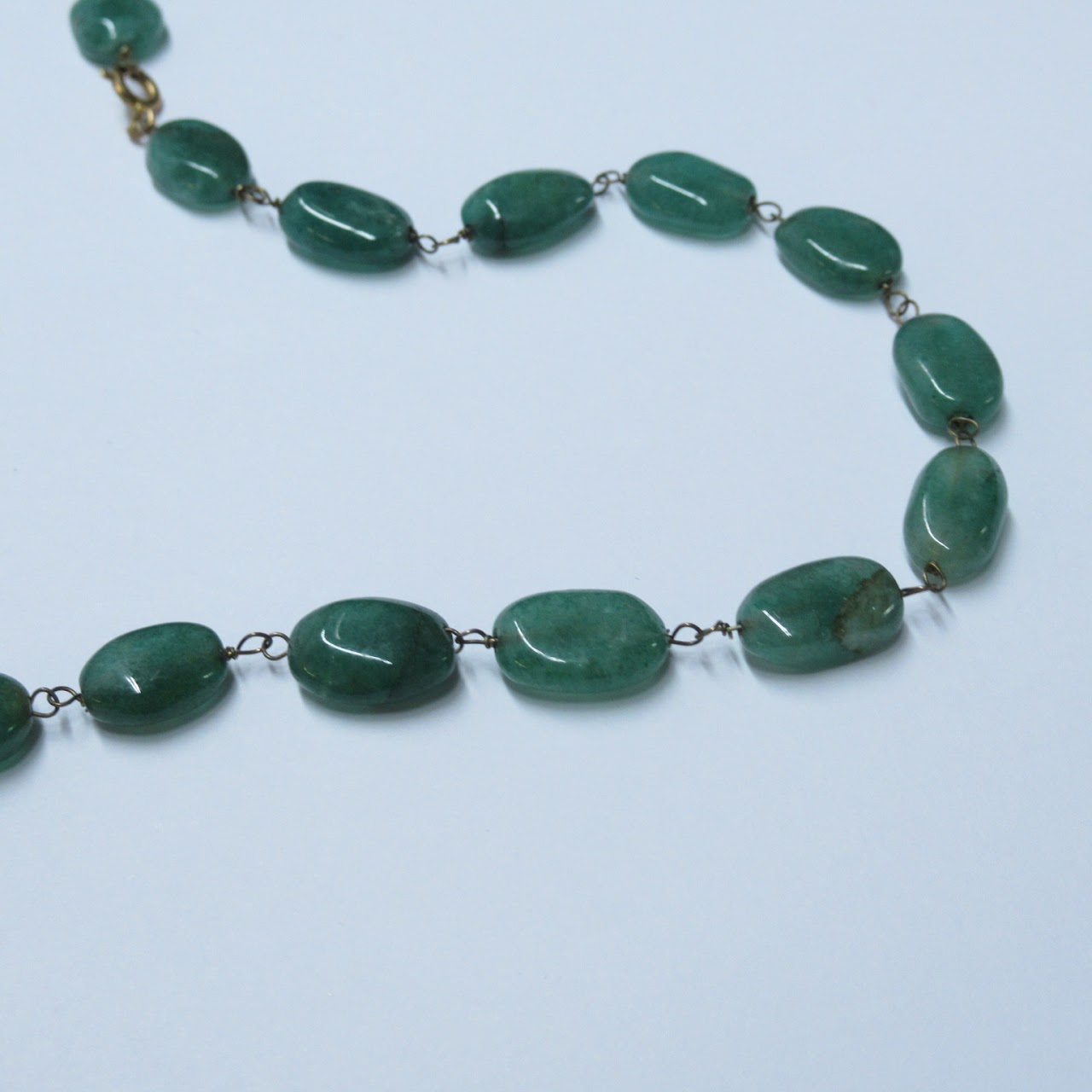 18K Gold and Jade Stone Necklace