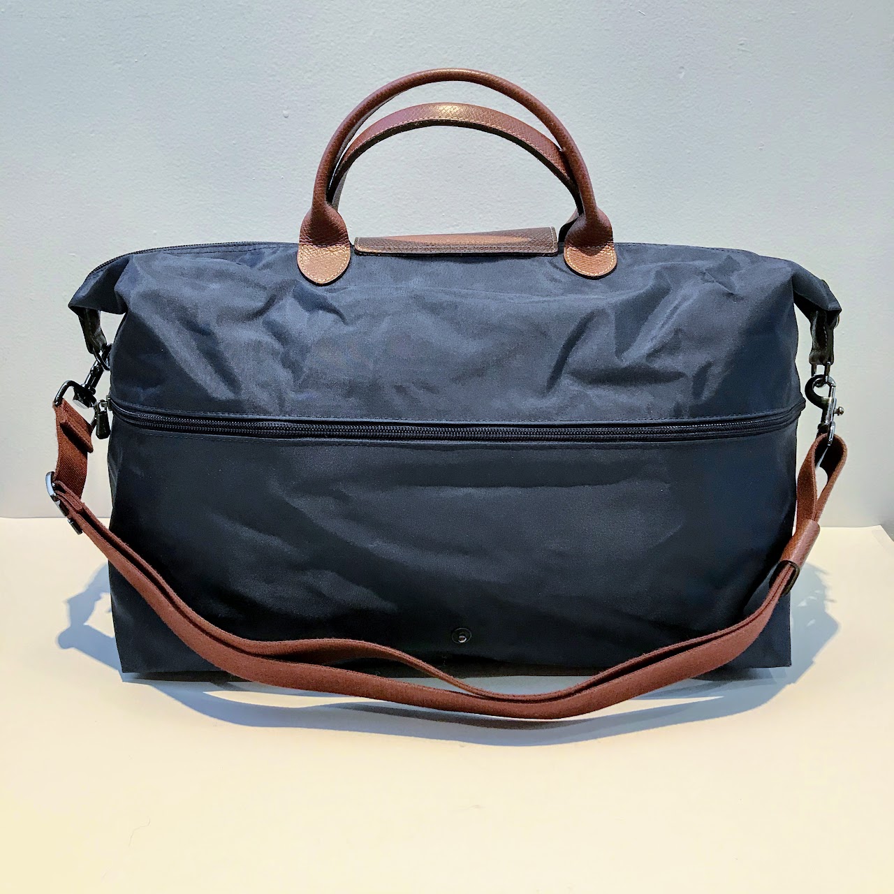 Longchamp "Extensible" Navy Blue Le Pliage Travel Bag