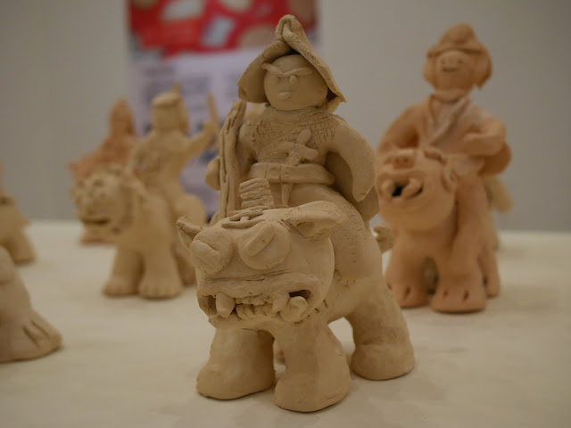 small sculpture of creatures made by a child on display at the Historical Folk Museum in Kinmen