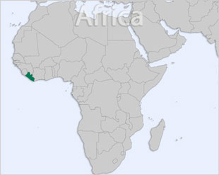 Liberia location map