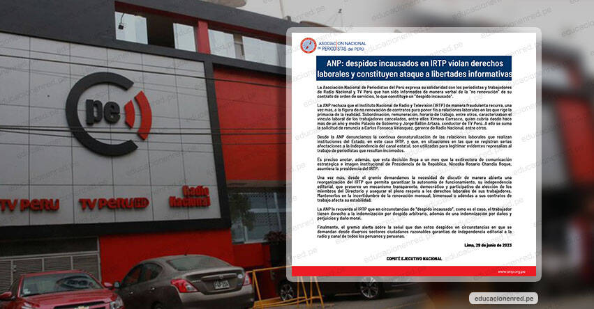 Represalias en TV Perú: ANP exige respeto a derechos laborales y libertad informativa
