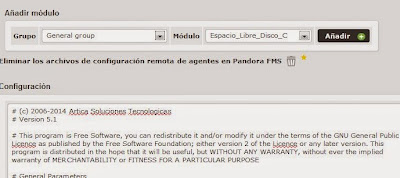 Configuracin de mdulos y alertas de agente en servidor de monitorizacin Pandora FMS