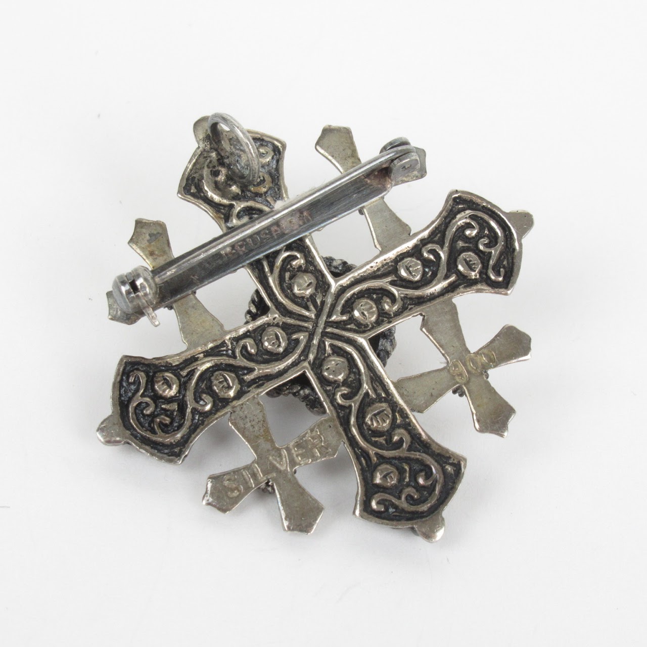 900 Silver Jerusalem Brooch Pendant