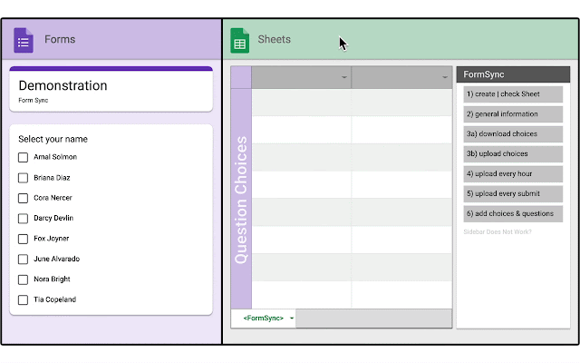 Screenshot of Form Sync