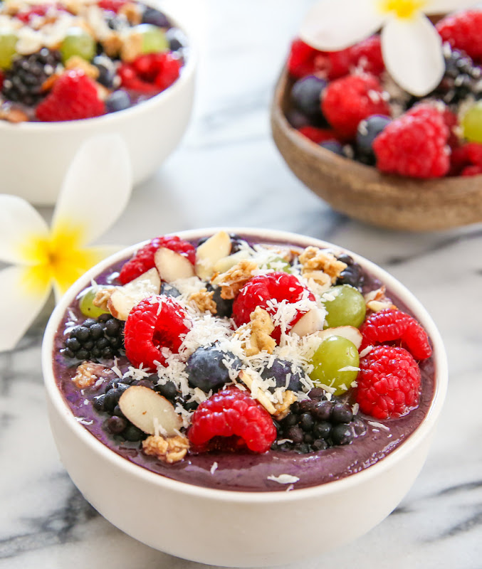 a close-up photo of an acai bowl