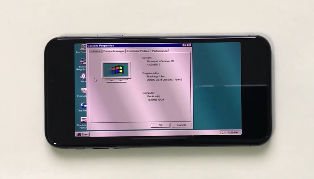 Iphone Xでwindows 95を動作させるビデオ こぼねみ