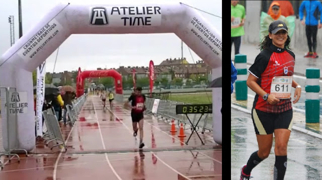 Vicente y Belén en la carrera de Getafe