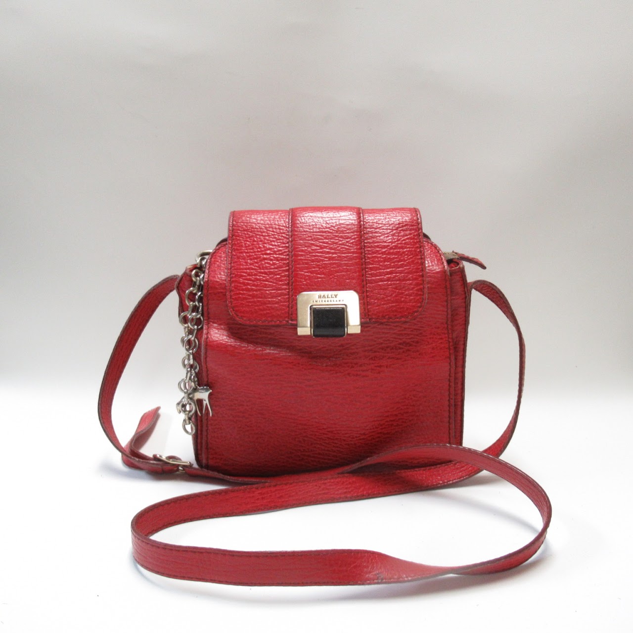 Bally Vintage Red Leather Crossbody Bag