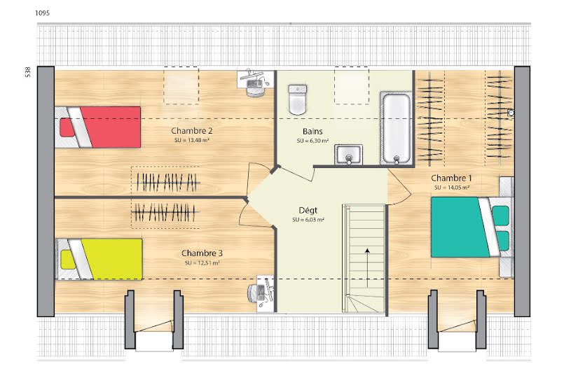  Vente Terrain + Maison - Terrain : 500m² - Maison : 80m² à Gournay-en-Bray (76220) 