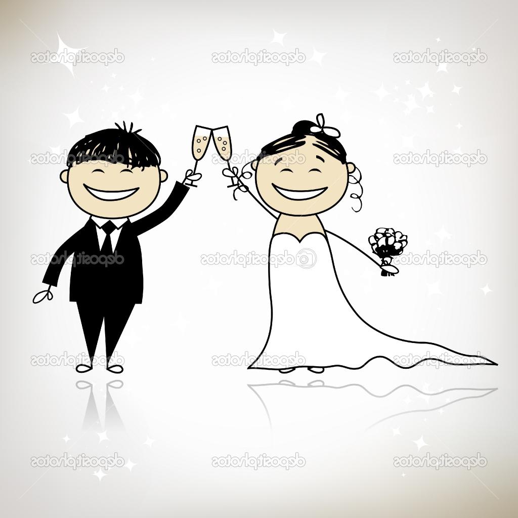 cute bride and groom clipart