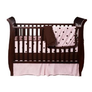  American Baby Company 4-Piece Crib Set with Large Espresso Dot