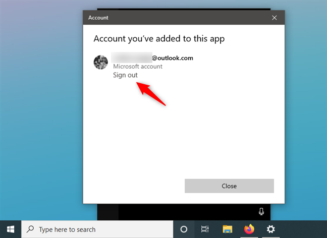 Disconnessione dall'account Microsoft utilizzato per l'app Cortana