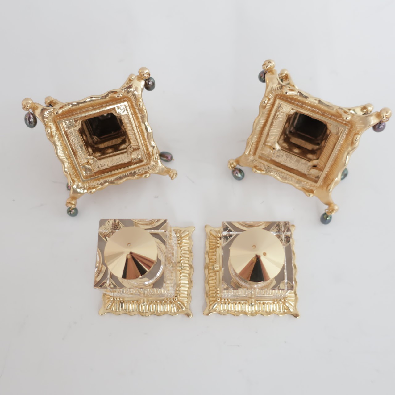L'Objet Pagoda Global Bazaar Gold Plated Salt and Pepper Shaker