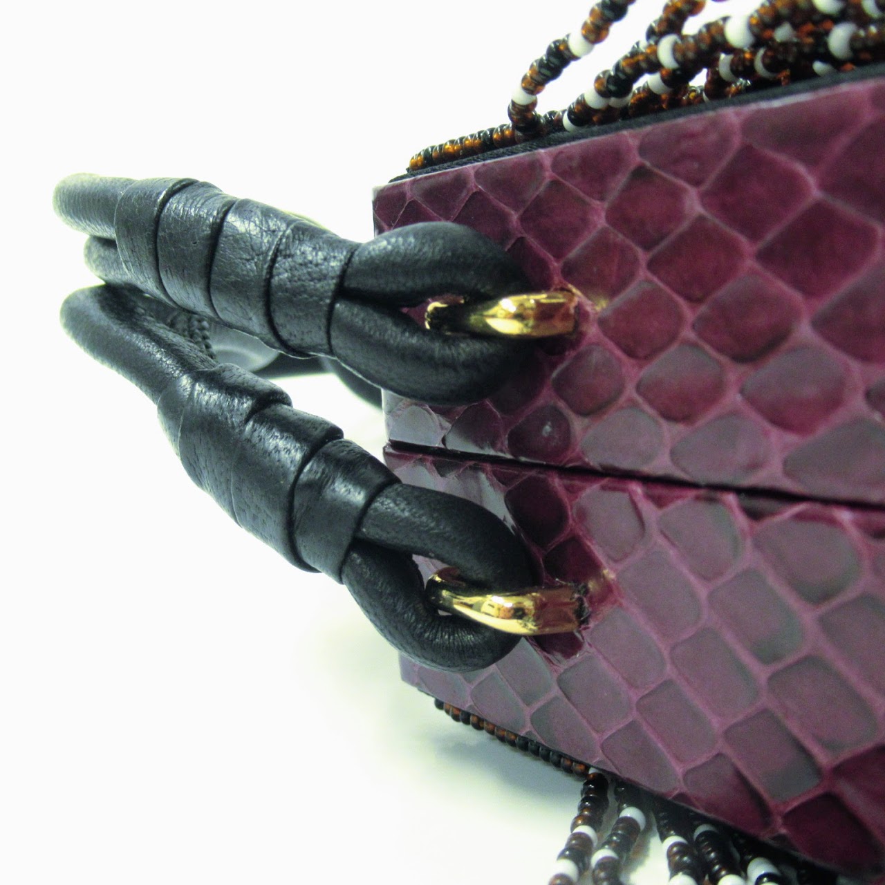 Tonya Hawkes New  Indian Beaded Python Bag