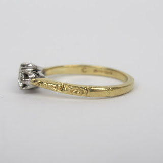 18K Gold, Platinum & Diamond Ring