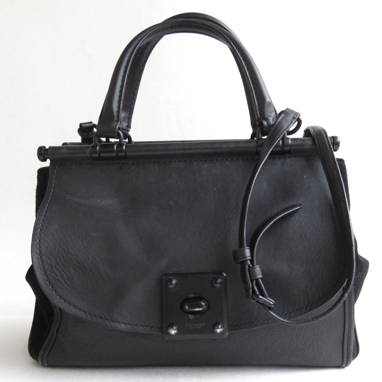 Coach Black Leather Crossbody Satchel