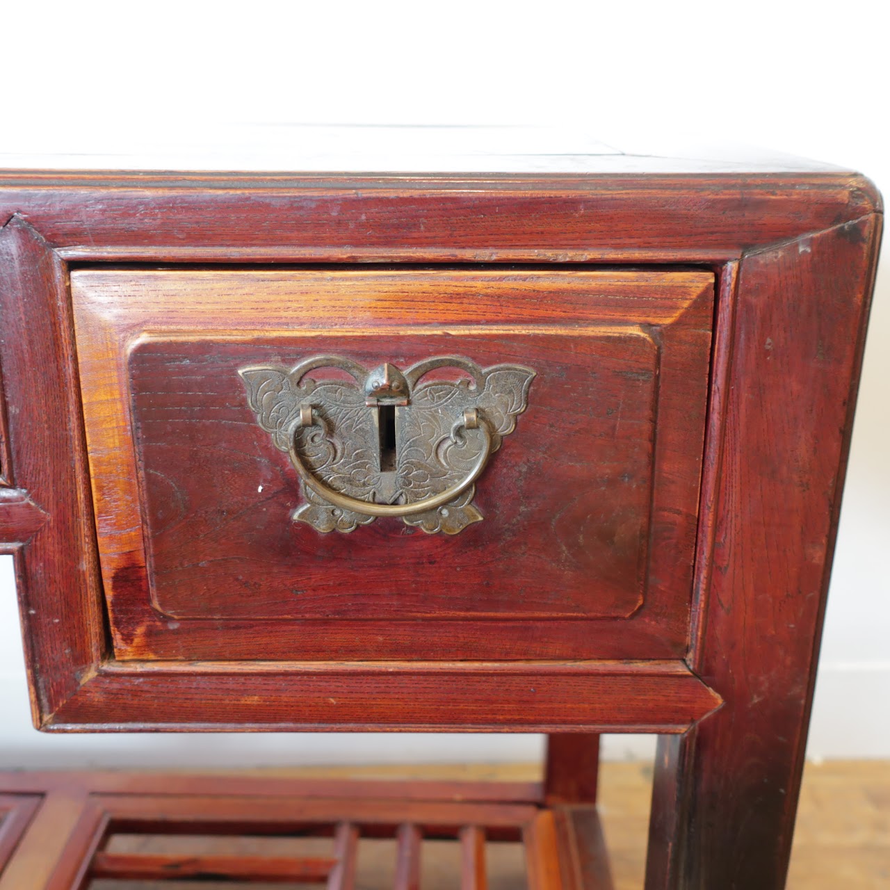 Chinese Elm Four Drawer Hall Table