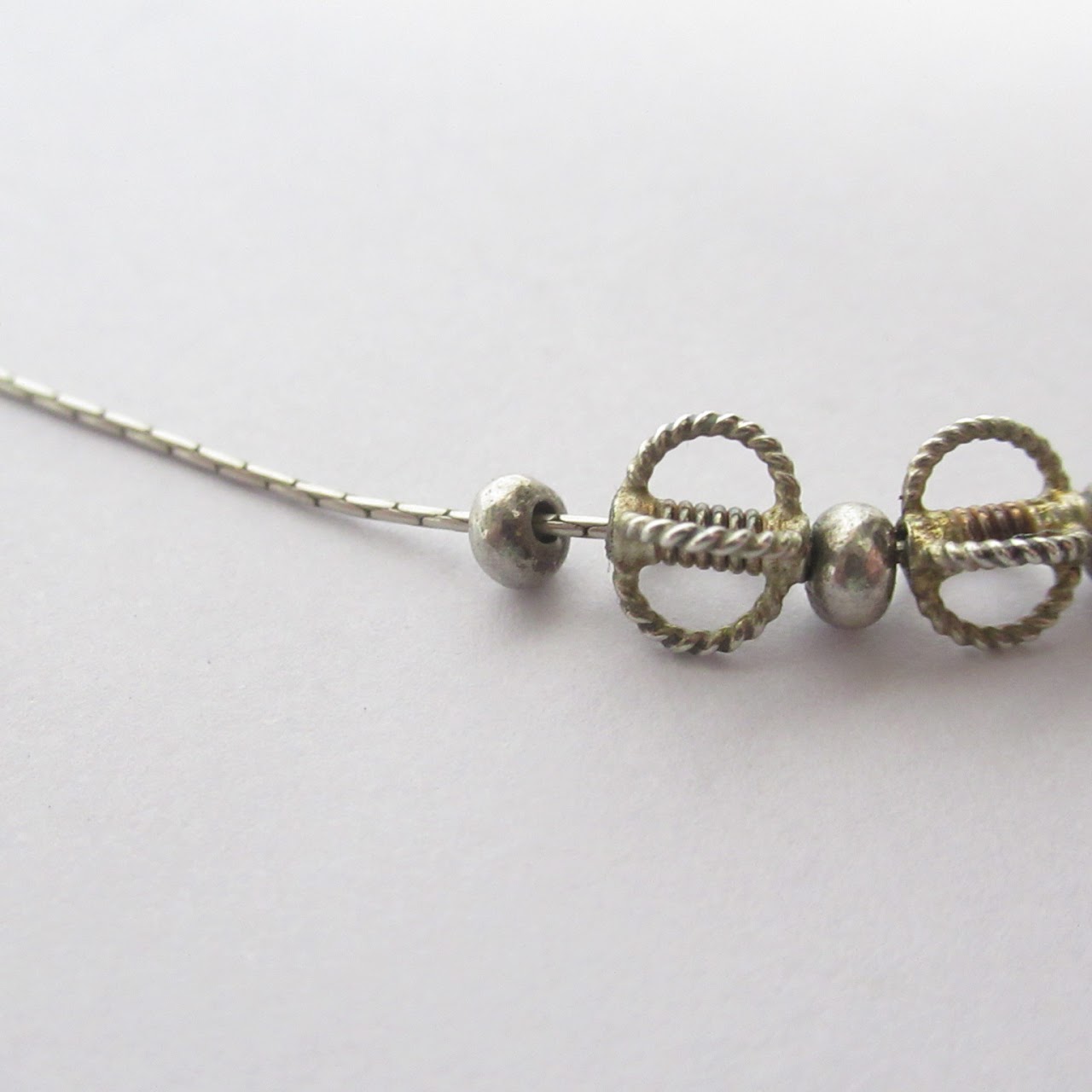 Sterling Silver  Sliding Bead Chain Necklace