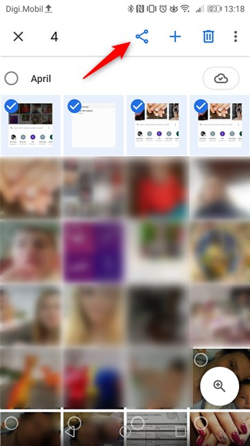 Google Foto's gebruiken in Android om enkele foto's te selecteren en te delen