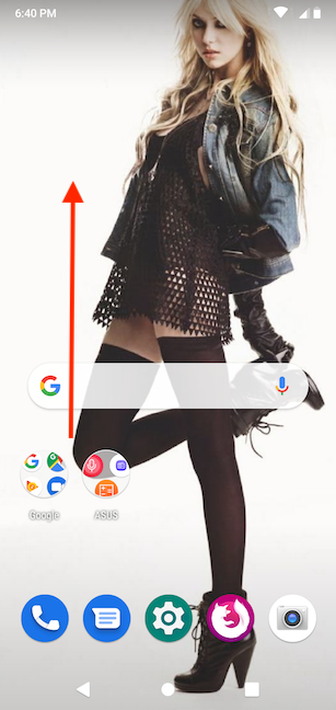 Scorri verso l'alto dalla schermata Home per aprire Tutte le app
