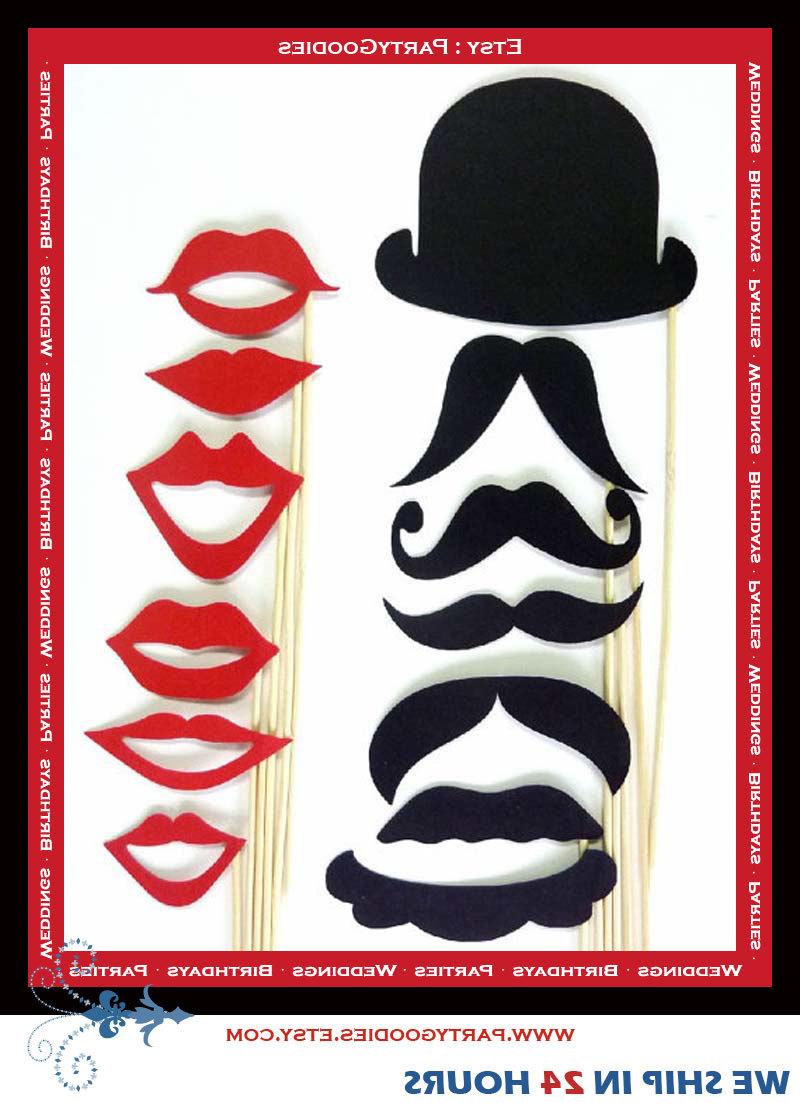 Photo Booth Props - Great Party 13 Piece Set - Mustache On a Stick