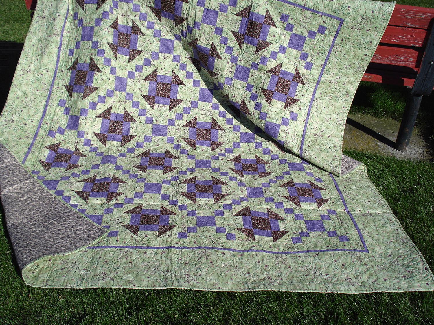 SALE Quilt Purple and Green