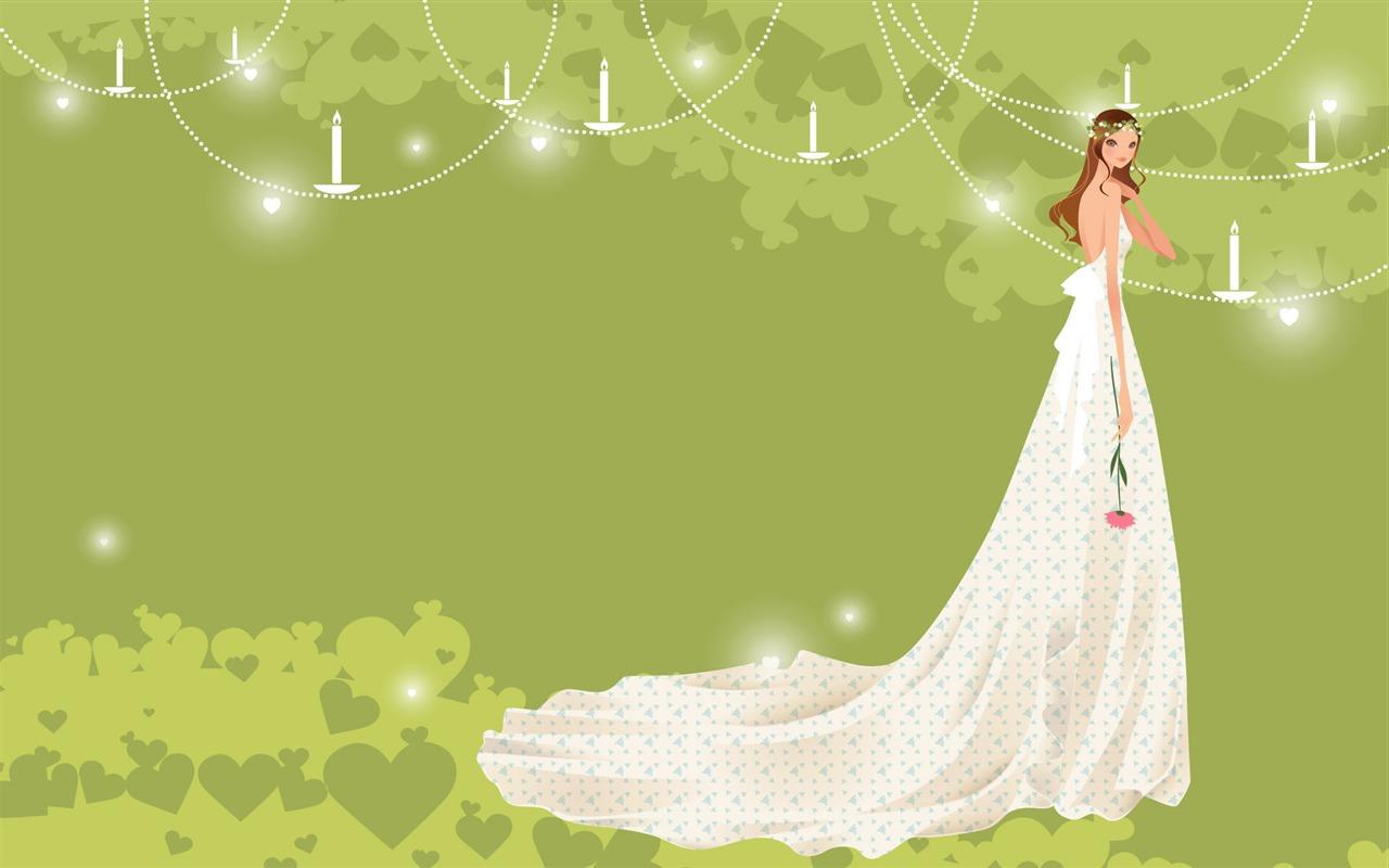 Vector wallpaper wedding bride