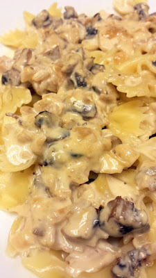 Easy Mushroom White Wine Cream Sauce recipe on pasta