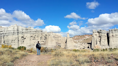 Plaza Blanca is 1 hour away from Santa Fe. Plaza Blanca, known also as the White Place, is a magical area located near Abiquiu, NM that inspired Georgia O'Keeffe. The limestone rock formations rise to 500 feet in certain locations