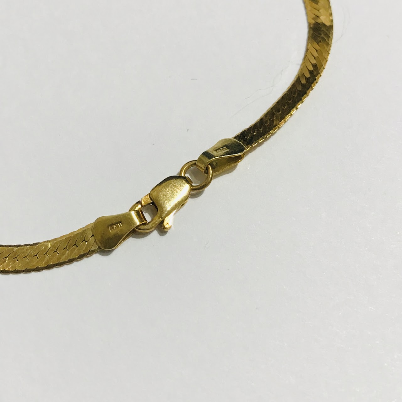 18K Gold Flat Chain Bracelet