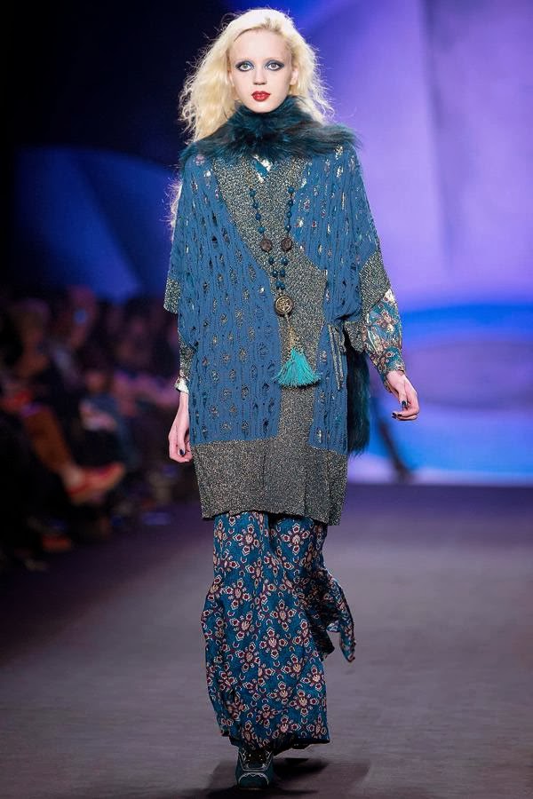 A model presents a creation by Anna Sui during New York Fashion Week in New York on February 12, 2014.