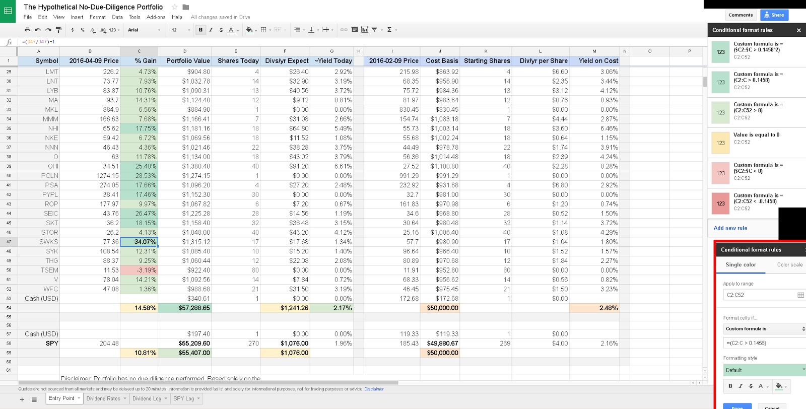 spreadsheet change background color of entire row based on value in google sheet conditional formatting based on another cell