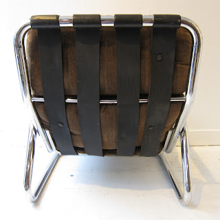 Mid-Century Modern Tubular Chrome Lounge Chair Pair