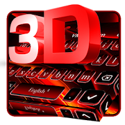 3D Black Red Keyboard  Icon