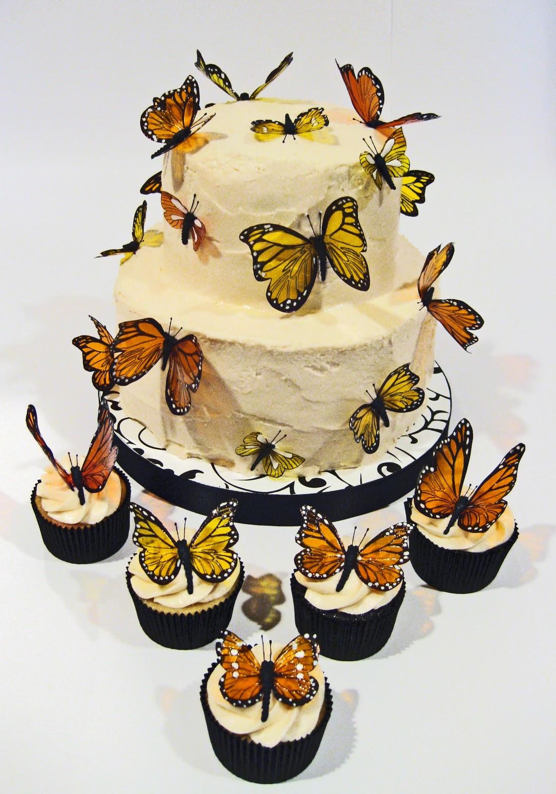 Monarch Butterfly Wedding Cake