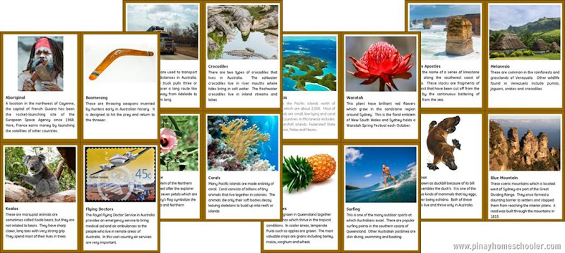 Australia/Oceania Continent People and Culture Fact Cards