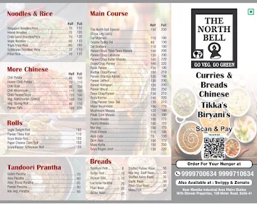 The North Bell menu 