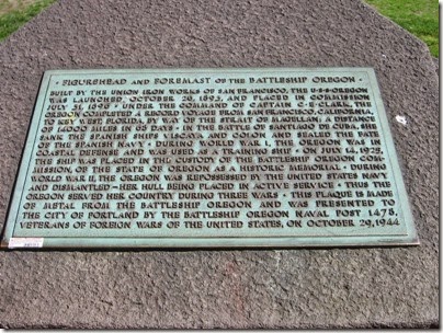 IMG_3388 Battleship Oregon Memorial Marine Park Plaque in Tom McCall Waterfront Park in Portland, Oregon on September 7, 2008