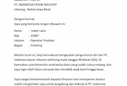 Contoh surat izin kerja malam pt epson tulis tangan