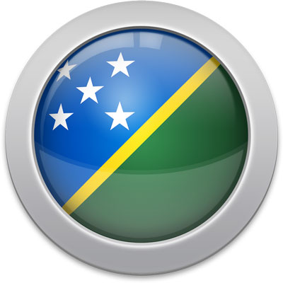 Solomon Island flag icon with a silver frame