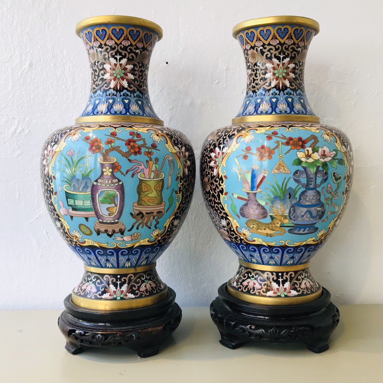 Cloisonne Vase Pair