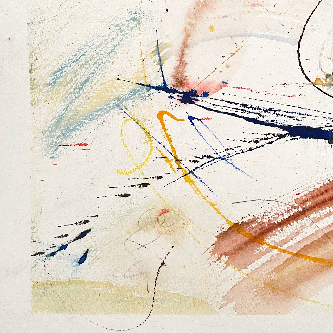 Bill Quinn Signed Contemporary Abstract Watercolor Painting