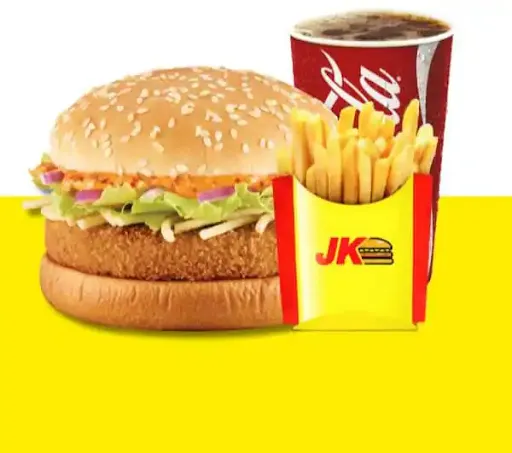 Schezwan Burger + Fries + Coke (300 Ml)