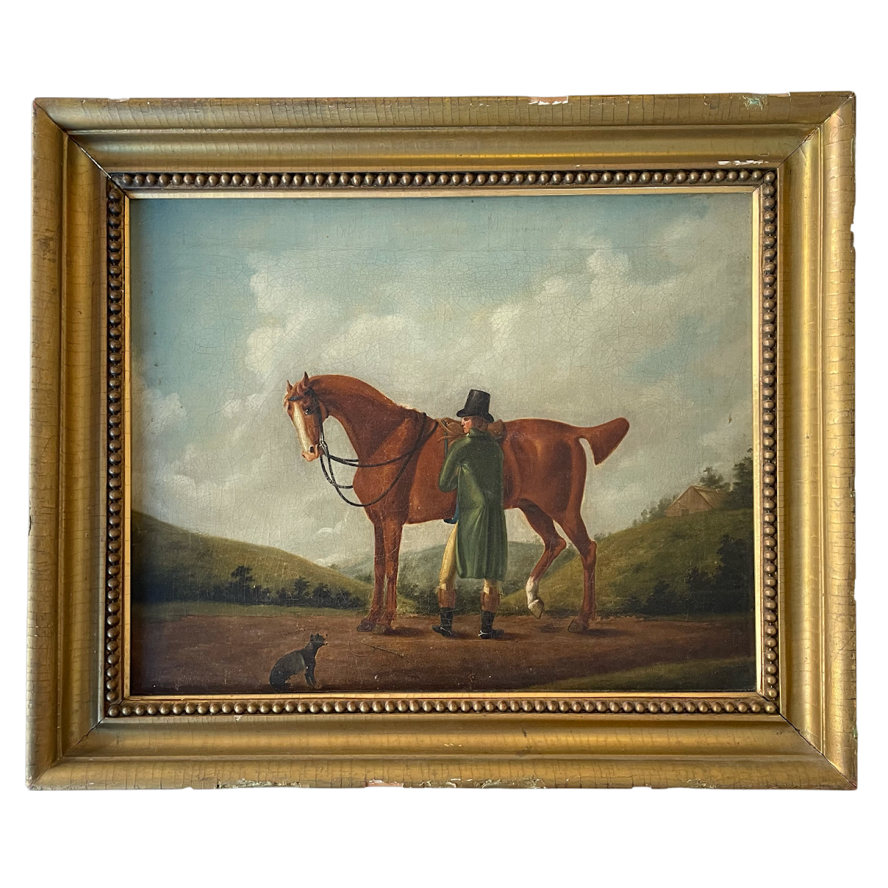 Antique 'Preparing To Mount' Oil Painting in the Manner of Francis Sartorius