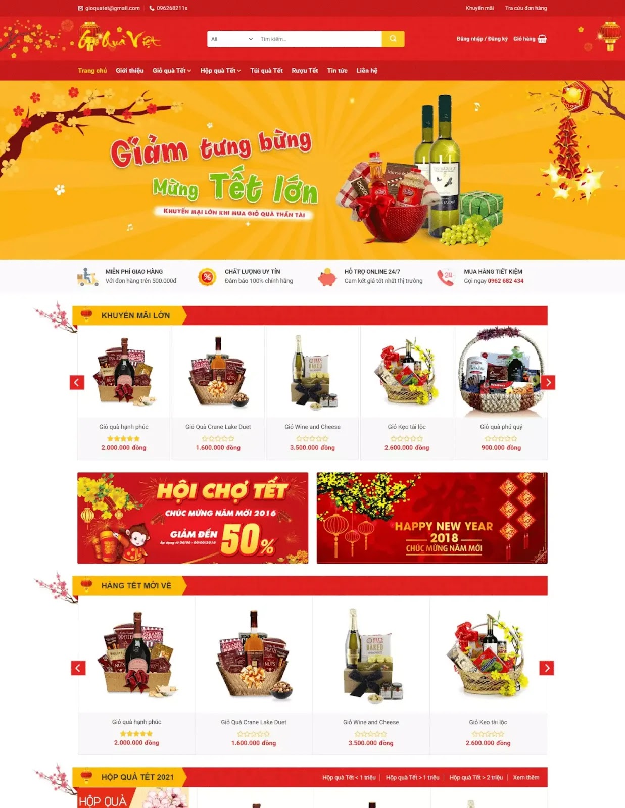 Thiết kế website bán quà tết - giới thiệu sản phẩm (VSM472) Thiết kế website bán quà tết - giới thiệu sản phẩm (VSM472)