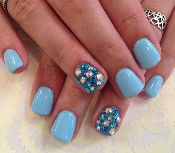 BEST 40+ LIGHT BLUE NAIL DESIGNS FOR 2018 - Fashionre