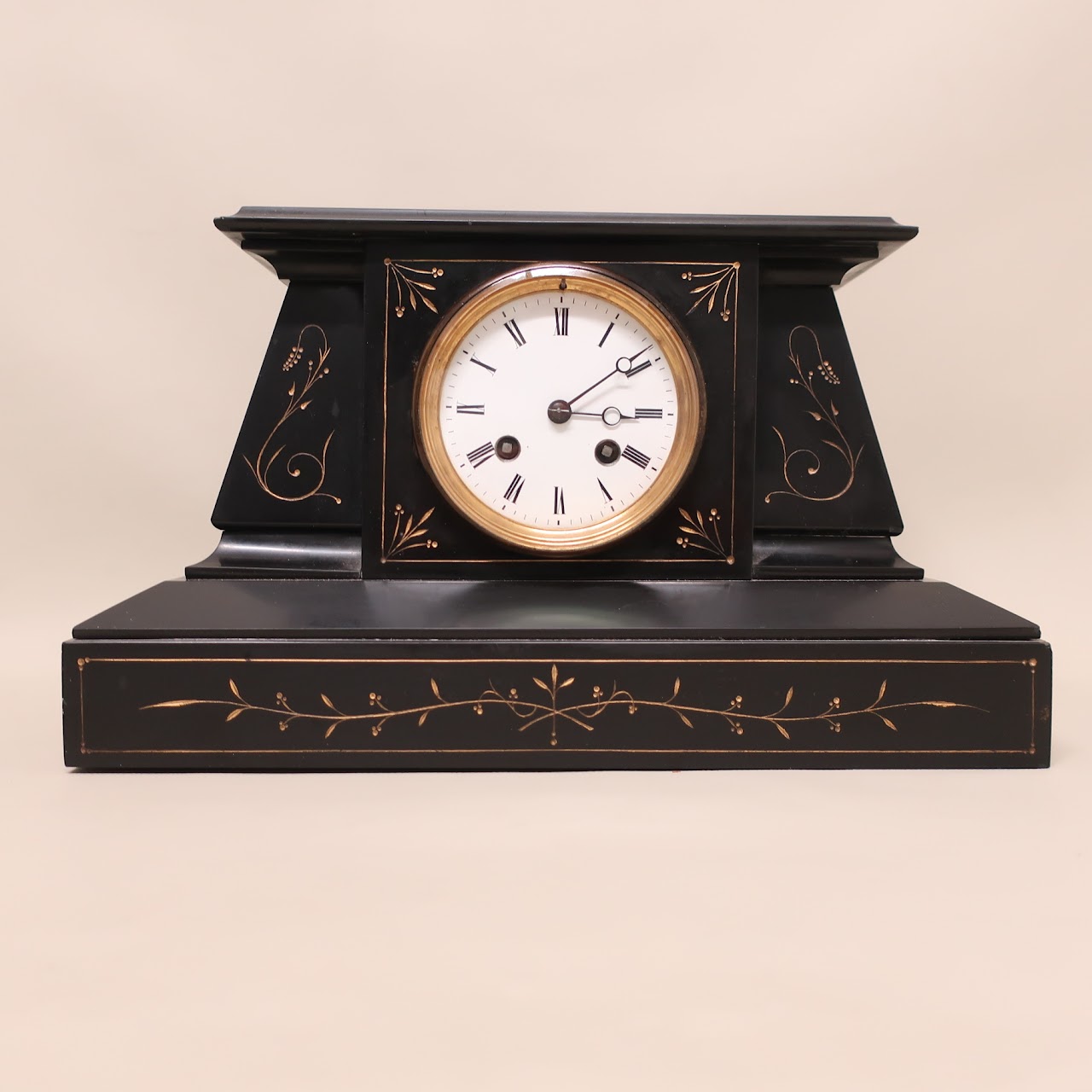 19th C Basalt Mantle Clock